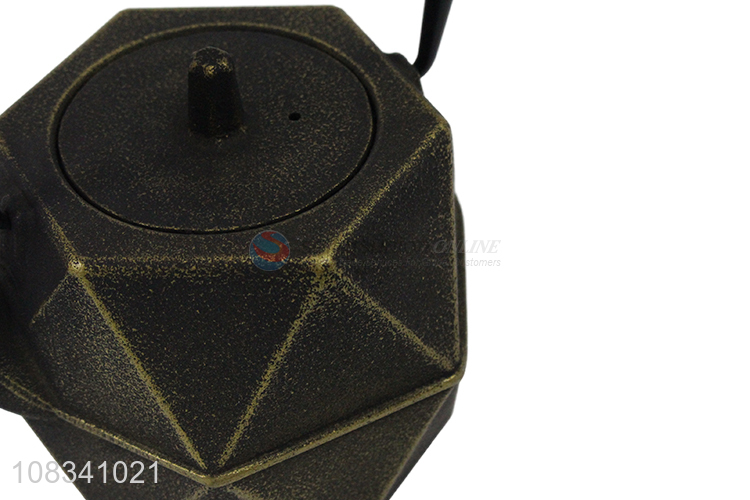 Factory supply 1.0L cast iron tea pot modern geometric rough tea pot