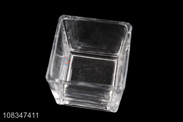 Good quality clear square empty glasss candle jar tealight jar