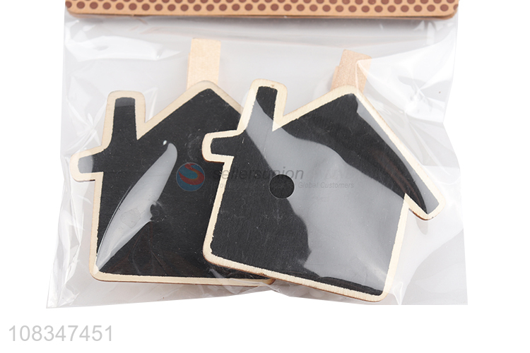 Online wholesale 2pieces house shape wooden clips for stationery