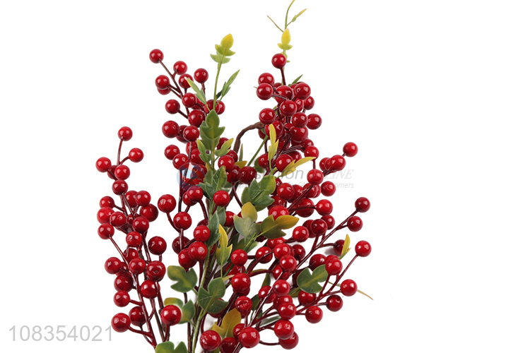 New arrival Christmas ornaments artificial long stem red fruit twigs