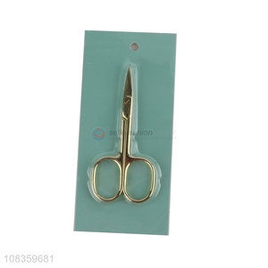 Factory price gold stainless steel eyebrow scissors facial hair scissirs