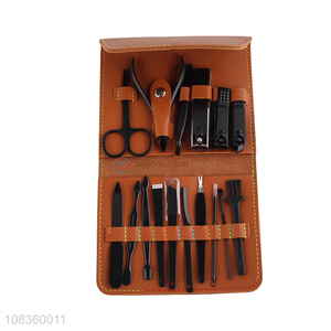 Best quality 16 pieces manicure set stainless steel nail tool kit
