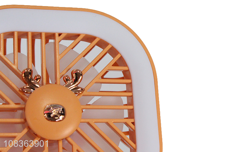 New imports 3 speeds usb rechargeable mini desk fan with light