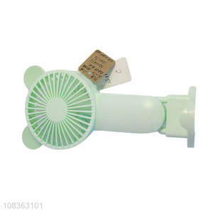 New imports 2 speeds rechargeable handheld fan with phone holder and light