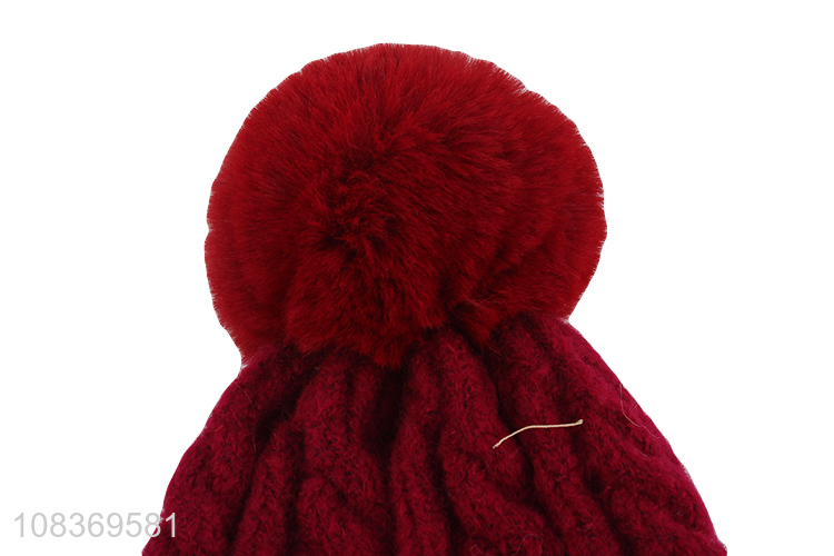 Wholesale from china warm winter knitted hat beanies hat