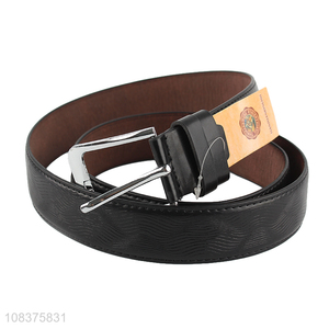 China imports textured casual dress belt  pu leather belt for men