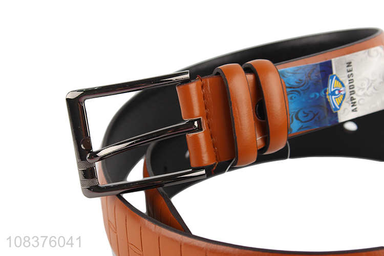 Wholesale men's belts pu leather everyday retro casual dress belt