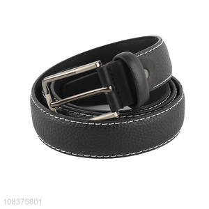 Bottom price classic simple retro men's stitched pu leather belt