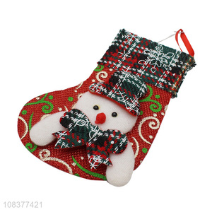Yiwu factory snowman christmas socks for xmas tree decoration