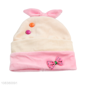 Wholesale Cute Bowknot Design Colorful Beanie Baby Hat