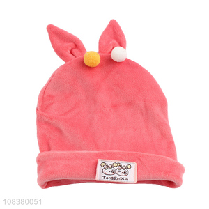 Cute Rabbit Ear Design Beanie Baby Hat For Winter