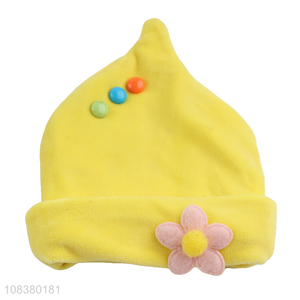 Hot Sale Flower Design Pointed Cap Soft Beanie Baby Hat