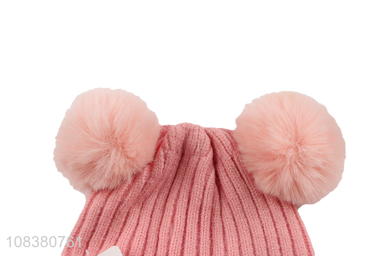 Good Sale Baby Girls Knitted Hat Comfortable Earmuffs Hat