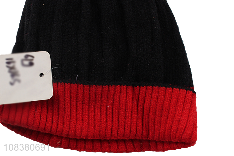 High Quality Kids Winter Hat Knitted Beanie With Fur Ball