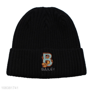 Wholesale Adult Knitted Beanie With Custom Embroidery Logo