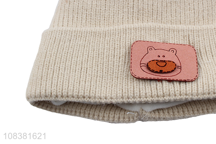 Custom Cartoon Logo Kids Knitted Hat Fashion Beanie