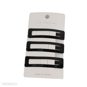 China supplier rectangular snap hair clips non-slip hair barrettes