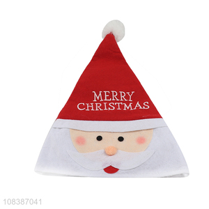 Yiwu direct sale cute polyester christmas hat for christmas decor
