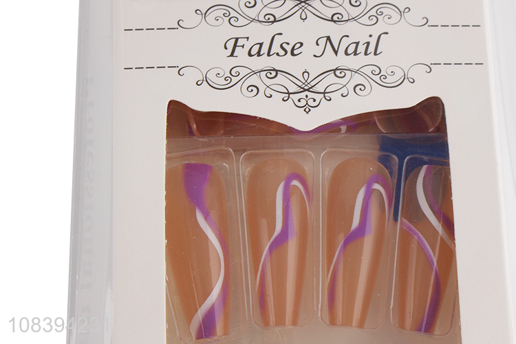Factory supply long coffin press on fake nails trendy nail art decor