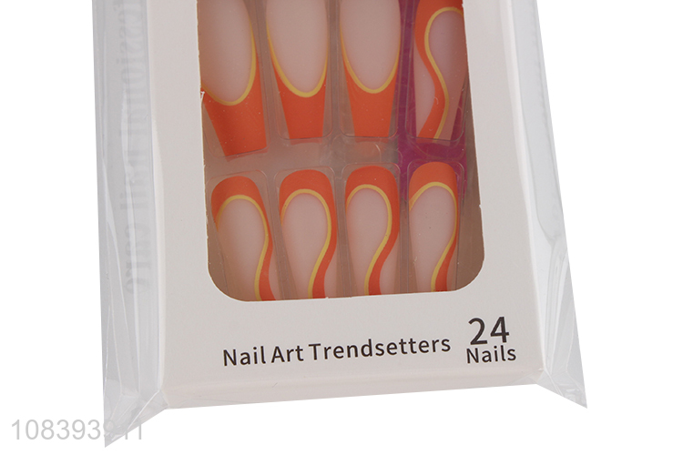 Factory supply nail art long false nails press on fake fingernails
