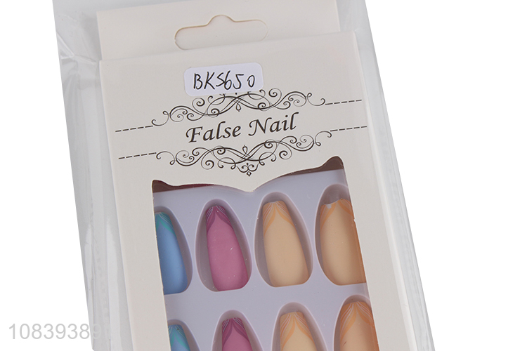Good quality candy-colored press on false nails fake nails nail tips