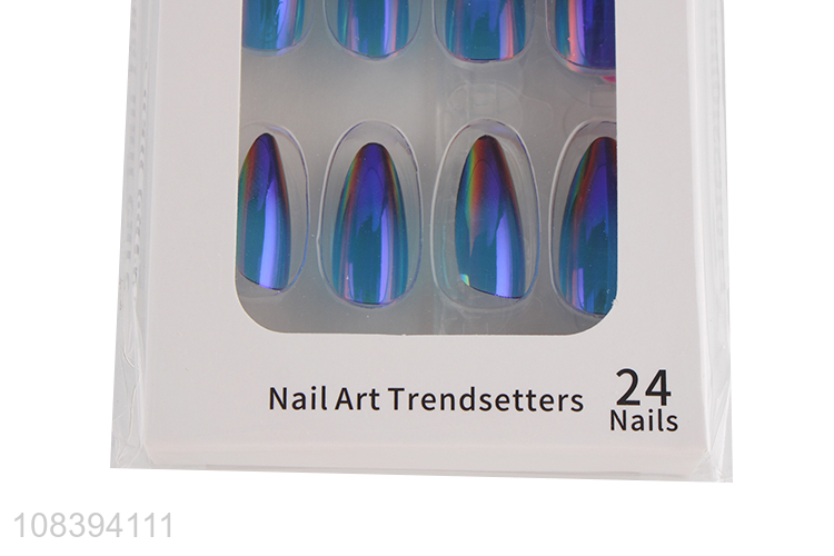 Hot sale colorful long coffin press on fake nails artificial nails