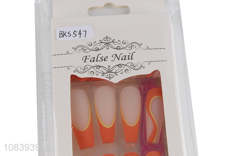 Factory supply nail art long false nails press on fake fingernails