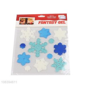 Wholesale price christmas snowflake jelly window stickers