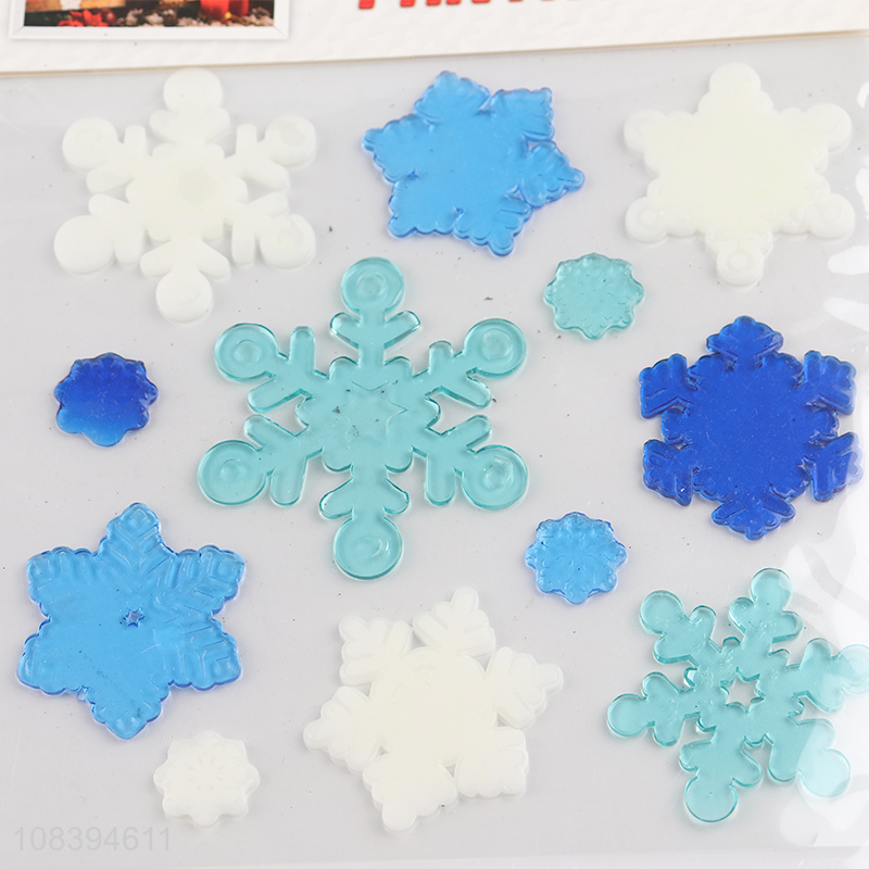 Wholesale price christmas snowflake jelly window stickers