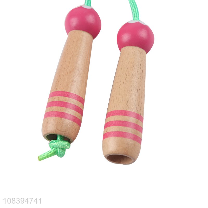 Factory supply wooden handle jump rope for children