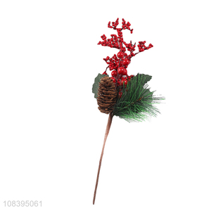 Top selling indoor decoration christmas picks with pine cone
