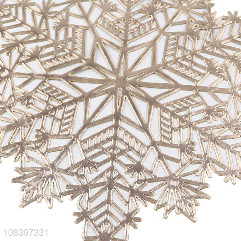 High quality snowflake shape placemat oil-proof pvc table mat