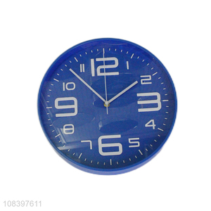 China supplier blue plastic wall clock office silent clock