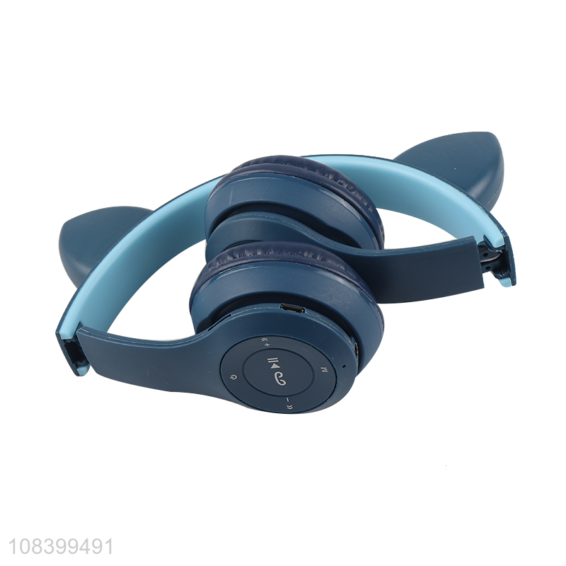China supplier blue cartoon bluetooth music headphones for sale