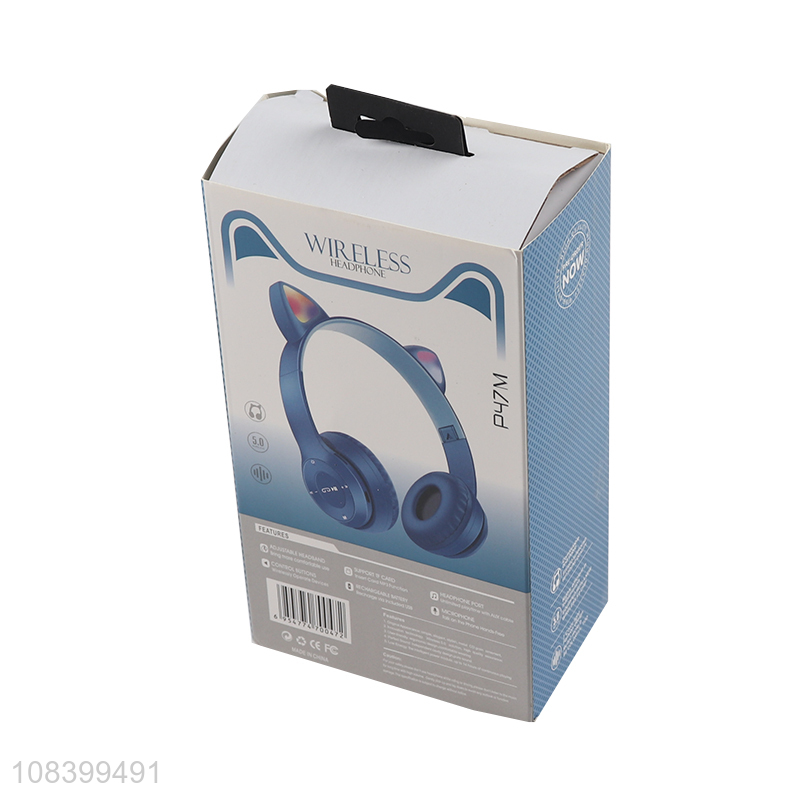 China supplier blue cartoon bluetooth music headphones for sale