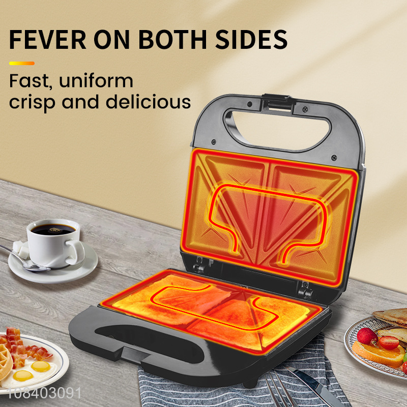 Hot selling double-sided heating non-stick sandwich maker 800W