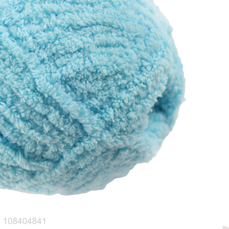 Wholesale Price Blue Manual Knitted Polyester Yarn