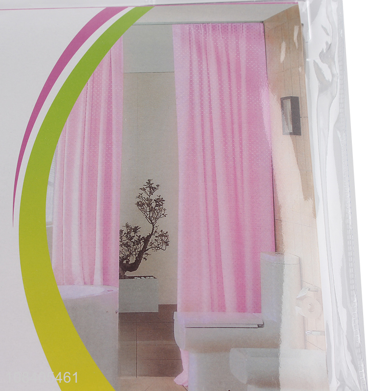 Good quality solid color PEVA shower curtain set with hooks 180*180cm