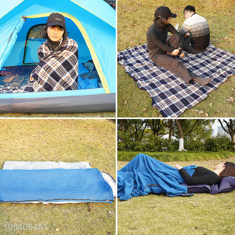 Wholesale outdoor camping polar fleece sleeping bag for men and women