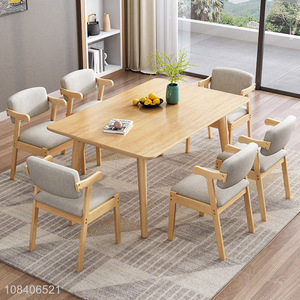 High quality modern design rubber wood table solid wood dining table