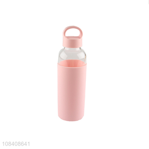 Popular products pink cover glass water cup water bottle