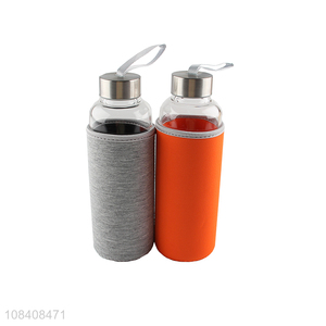 New products stainless steel lid portable glass water cup