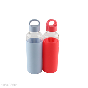 Yiwu market silicone cover glass water mug water bottle