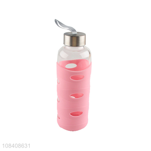 China wholesale stainless steel lid glass water bottle water cup