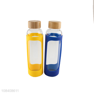 Good quality durable multicolor glass water bottle for sale