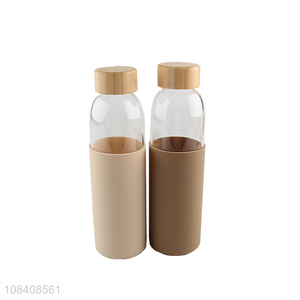Best selling bamboo lid glass water cup water bottle wholesale