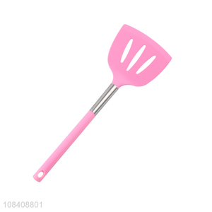 Hot sale pink silicone slotted spatula fry shovel