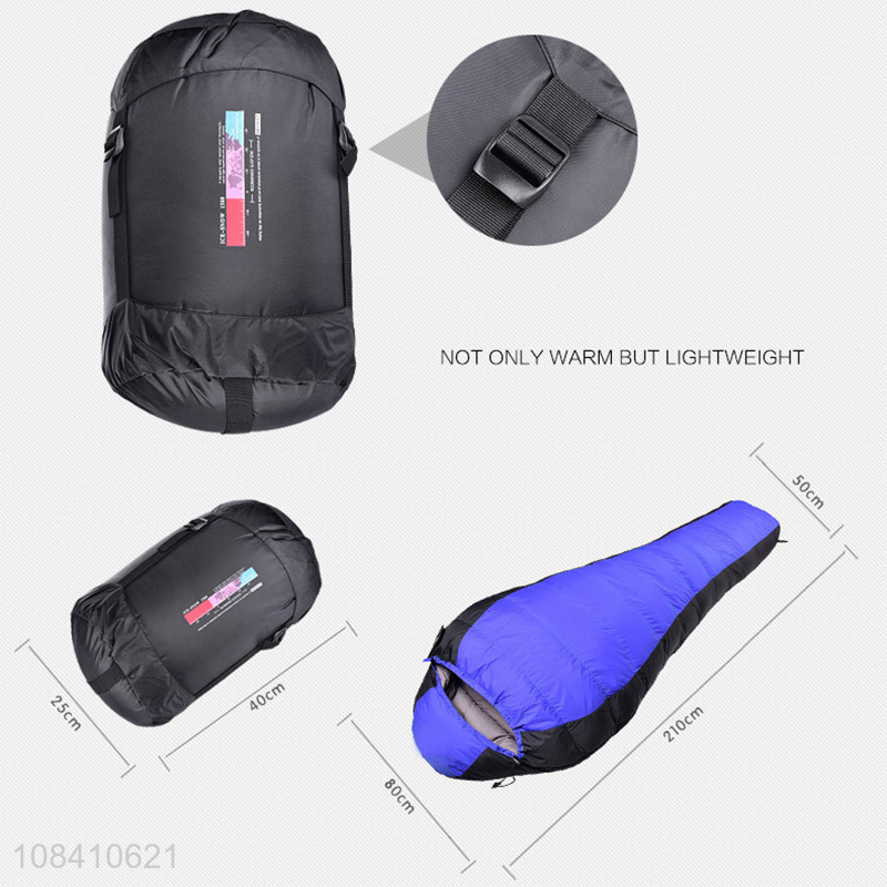 Wholesale outdoor sports duck down mummy style sleeping bag for camping