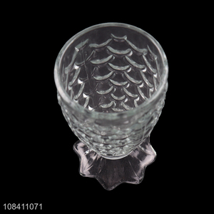 Wholesale fish scale type tempered glass cup clear wine cup drinking cup