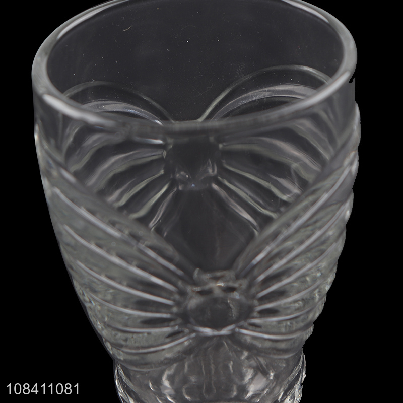 New design transparent tempered glass wine cup drinking cup with handle